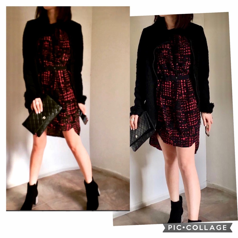 Isabel Marant Etoile Blk & Red Leopard Print Dress